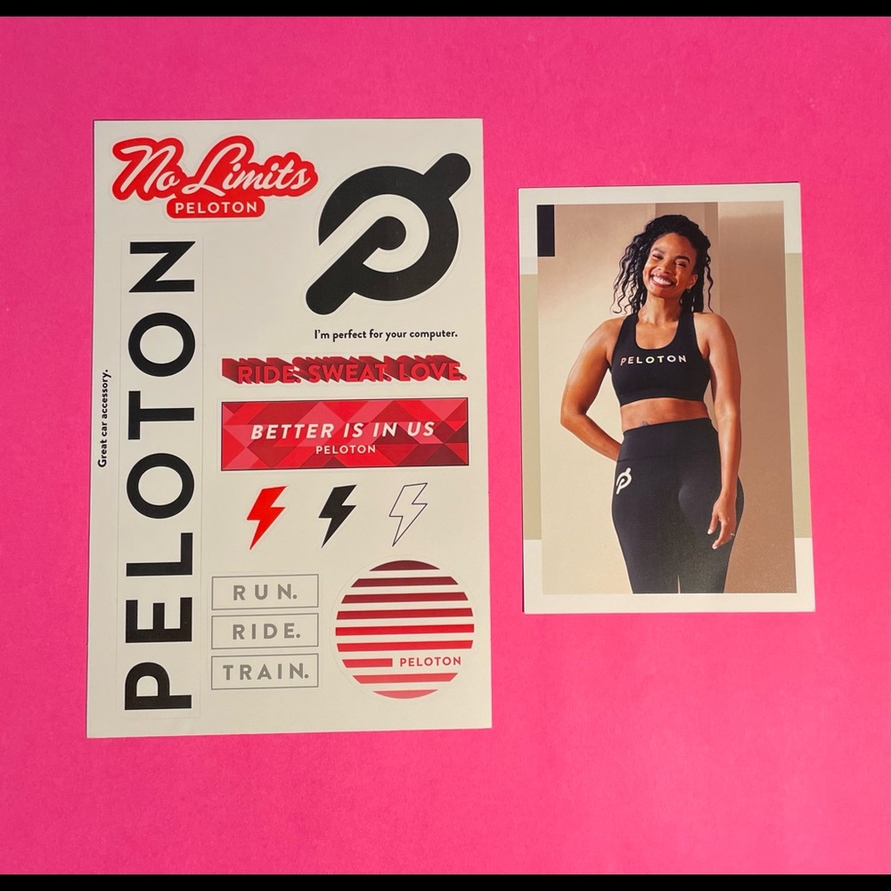 Peloton Stickers and Instructor Card